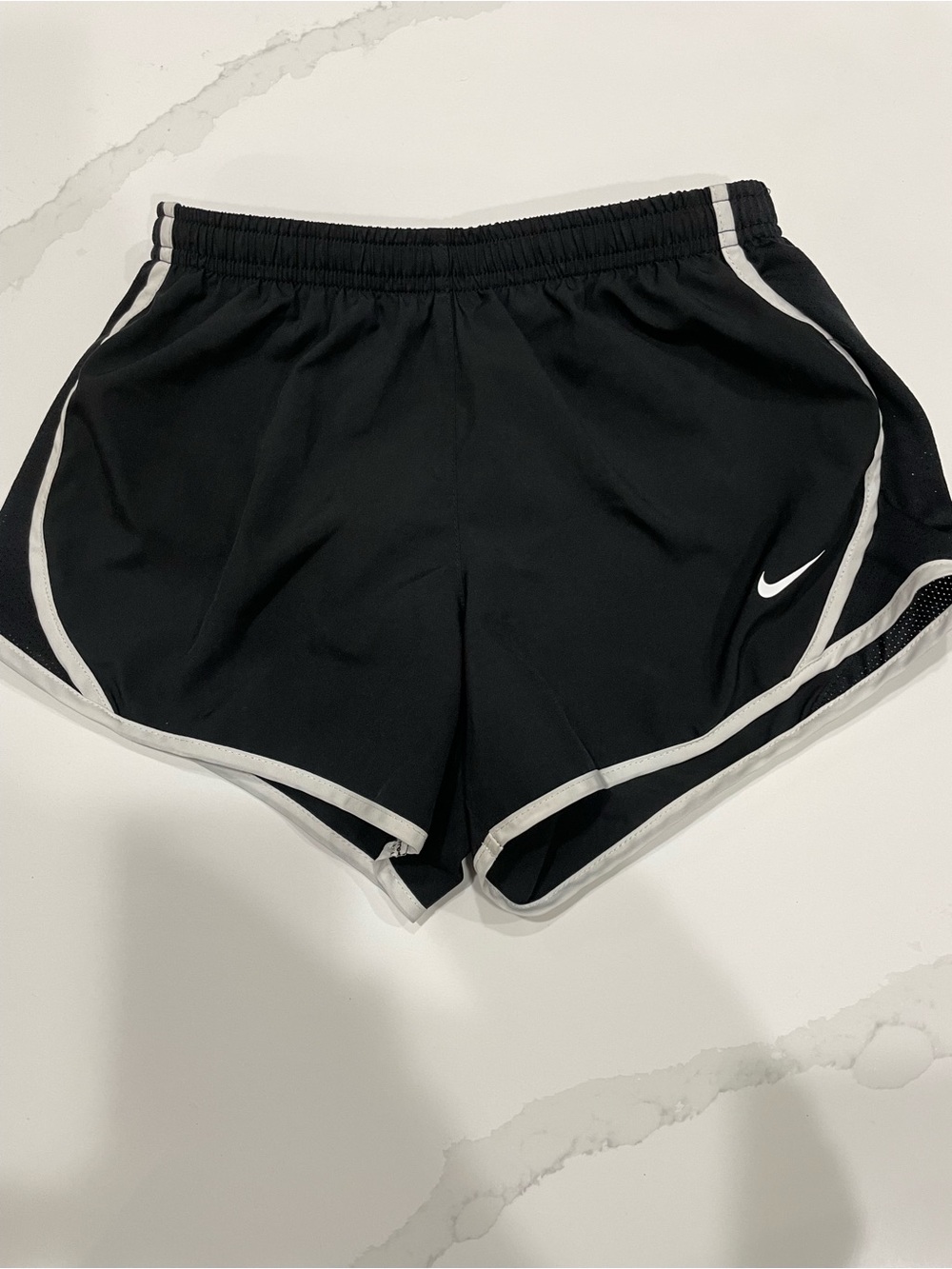 Nike Big Girls Black Shorts with White Trim Athletic Running Shorts Size M
